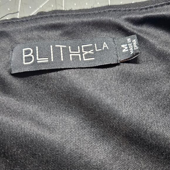 Blithe LA Tulle Formal Dress Womens Size Medium Black Sheer Full Prom Maxi Glam - Picture 11 of 12